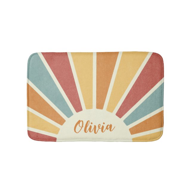 Tapis De Bain Super grunge style rétro design soleil (Devant)
