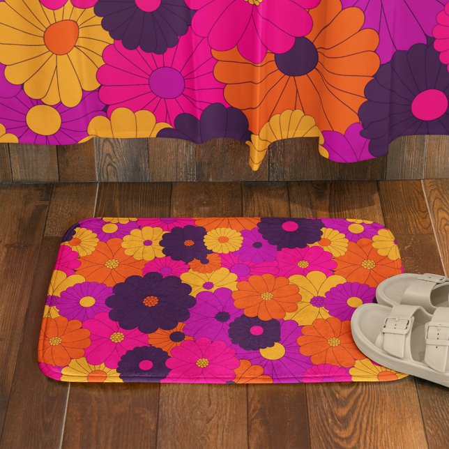 Tapis De Bain Super violet et rose hippie puissance (Créateur téléchargé)