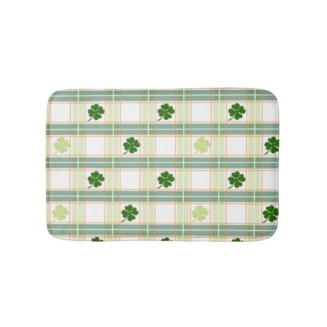 Tapis De Bain Superbe Shamrock Vert Plaid (Devant)