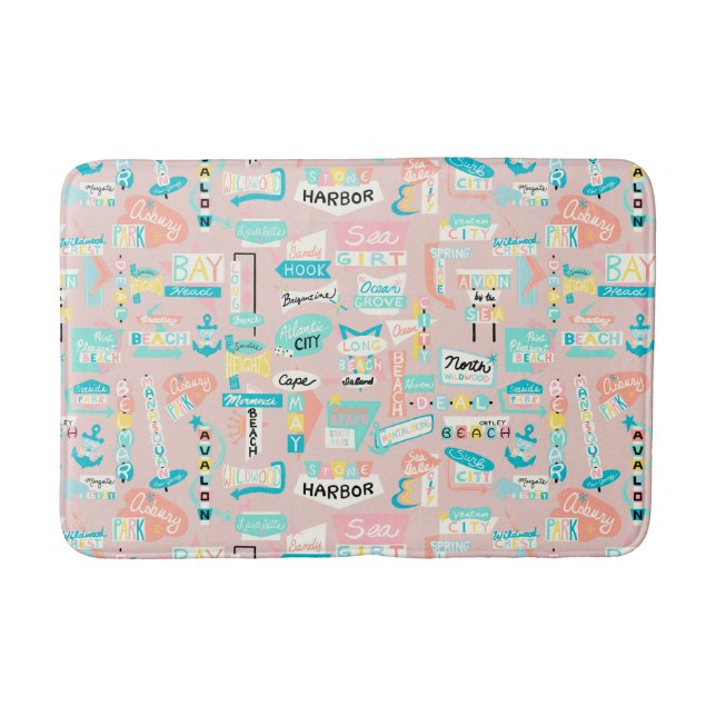 Tapis De Bain Sur le rivage NJ Beach Thème (Devant)