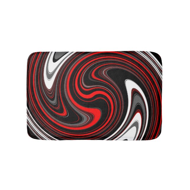 Tapis De Bain Swirl à peinture rouge noire (Devant)