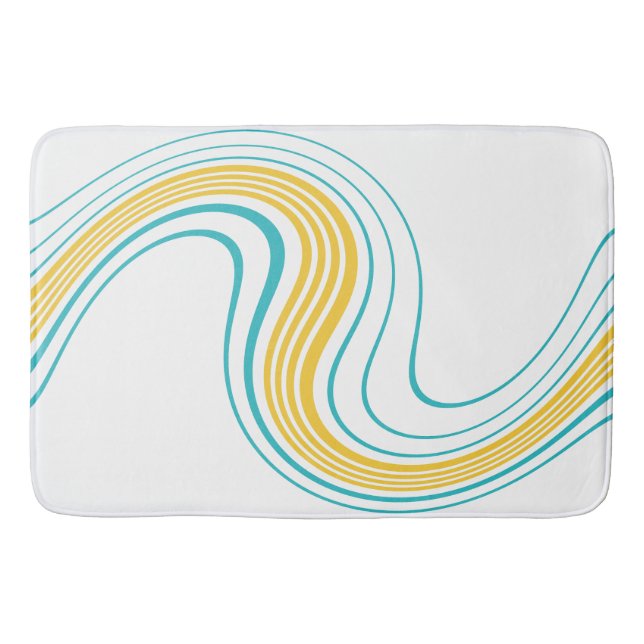 Tapis De Bain Swirl simple - Turquoise et jaune (Devant)