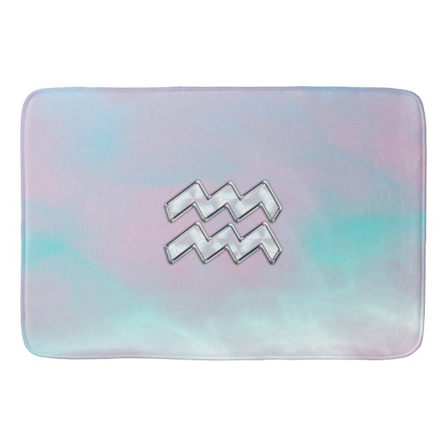Tapis De Bain Symbole Aquarius Zodiac Pastels Mère du Décor Pear (Devant)