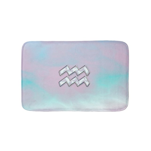Tapis De Bain Symbole Aquarius Zodiac Pastels Mère du Décor Pear (Devant)