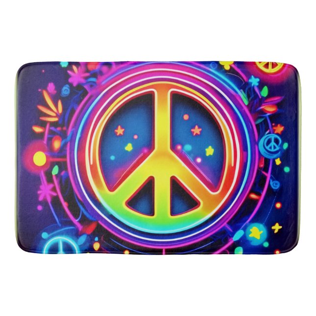 Tapis De Bain Symbole de paix arc-en-ciel Art (Devant)