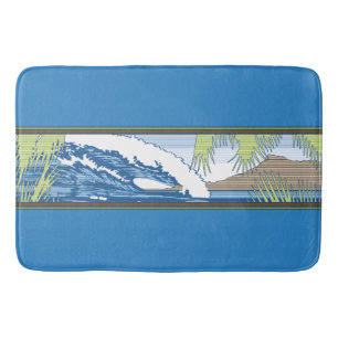 Tapis De Bain Symbole de Surf hawaïen Ala Moana Diamond Head