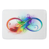 Symbole d'infini avec plume arc-en-ciel