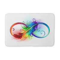 Symbole d'infini avec plume arc-en-ciel