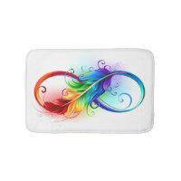 Symbole d'infini avec plume arc-en-ciel