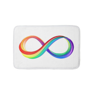 Tapis De Bain Symbole d'infinité arc-en-ciel stratifié