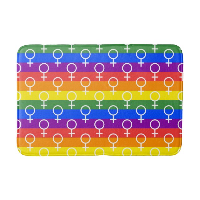 Tapis De Bain Symbole féminin Motif arc-en-ciel (Devant)