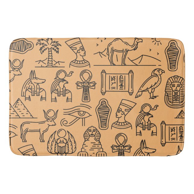 Tapis De Bain SYMBOLE Hiéroglyphique égyptien Arrière - plan (Devant)