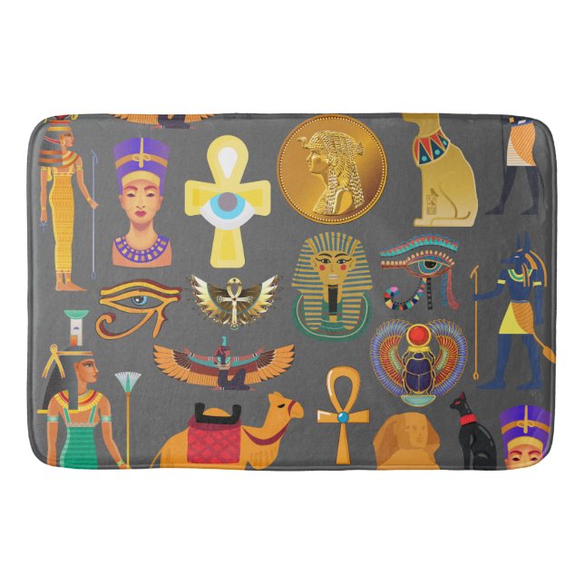 Tapis De Bain SYMBOLE HIÉROglyphique égyptien Motif pharaon (Devant)