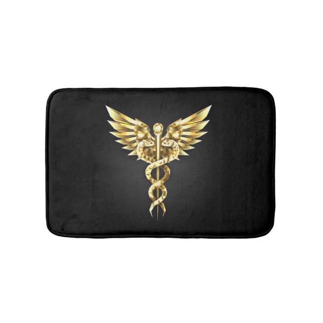 Tapis De Bain Symbole Polygonal Or Caduceus (Devant)