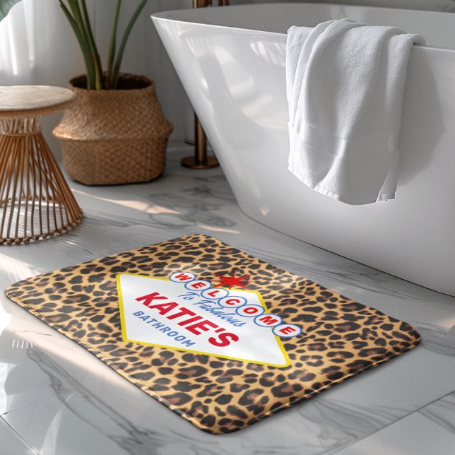Tapis De Bain SYMBOLE Vegas Empreinte de léopard personnalisé (Créateur téléchargé)