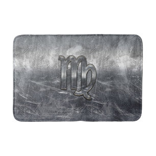Tapis De Bain Symbole Virgo Zodiac Argent Style désaffecté