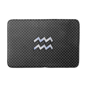 Tapis De Bain Symbole Zodiaque Aquarius Décor en fibre de carbon