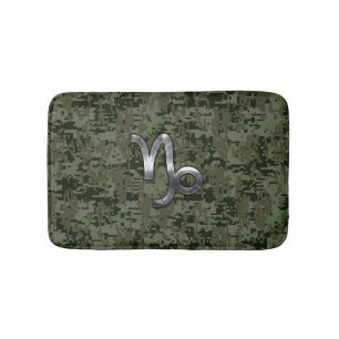 Tapis De Bain SYMBOLE Zodiaque Capricorne Camouflage boisé