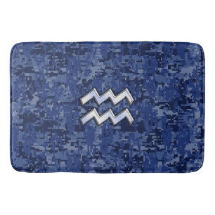 Tapis De Bain Symbole Zodiaque Silver Aquarius Marine Camion num