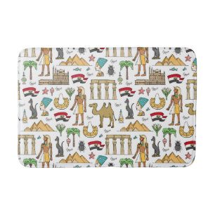 Tapis De Bain Symboles de couleur de motif de l'Egypte