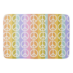 TAPIS DE BAIN SYMBOLES DE PAIX COLORÉS PASTEL