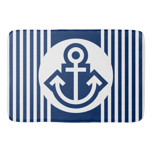 Tapis De Bain Symboles simples - ANCRE & STRIPES + vos idées (Devant)