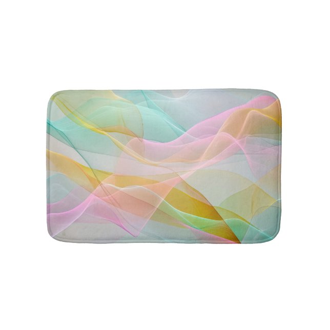 Tapis De Bain Symphonie pastel de rubans fluides et légers (Devant)