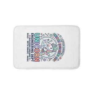 Tapis De Bain T-Shirt D Licorne Département d'ingénierie Typogra