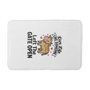 Tapis De Bain T-shirt design de gravure vintage de vache drôle p