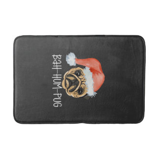 Tapis De Bain T-shirt drôle de Pug pour Noël pour maman et papa