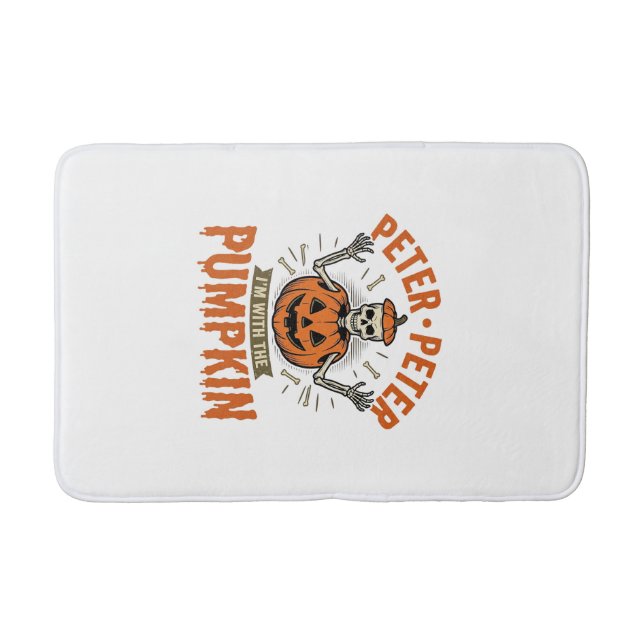 Tapis De Bain T-shirt drôle de squelette d'Halloween Peter Peter (Devant)