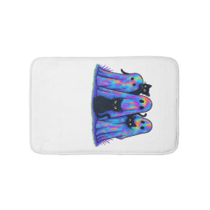 Tapis De Bain T-Shirt essentiel drôle chat noir et fantôme Hallo