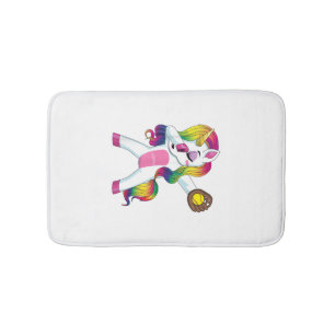 Tapis De Bain T-Shirt Femme Licorne de Softball qui Dabbe
