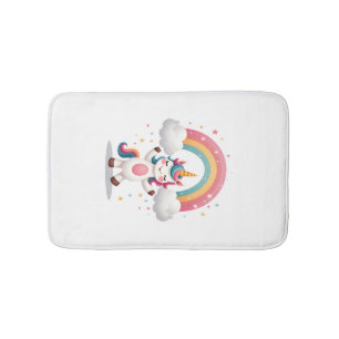 Tapis De Bain T Shirt Licorne Dabant - Danse Drôle de Dab Arc-en