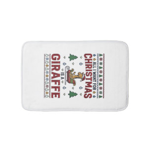 Tapis De Bain T-Shirt Noël Girafe Chariot Drôle Vacances Des