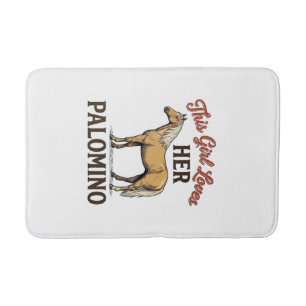 Tapis De Bain T-Shirt vintage gravure amateur de cheval Palomino