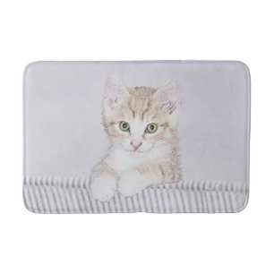 Tapis De Bain Tabby Orange Kitten Peinture - Art Chat original