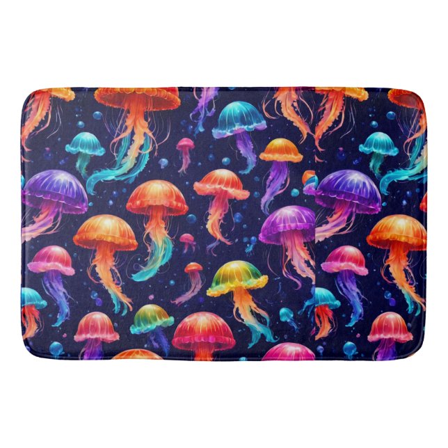 Tapis De Bain Table de méduses colorées (Devant)