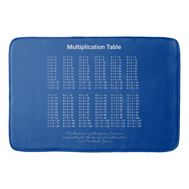 Tapis De Bain Table de multiplication texte blanc sur fond sombr (Devant)