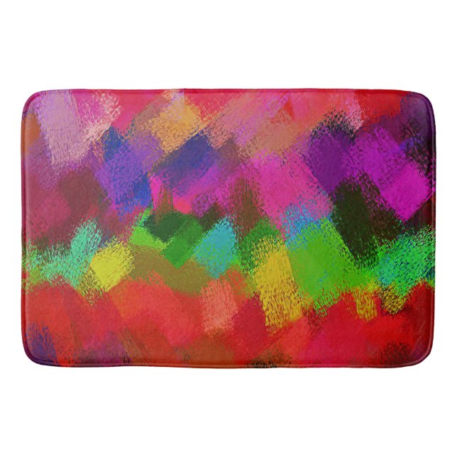 Tapis De Bain Tableau coloré Abstrait #3 (Devant)