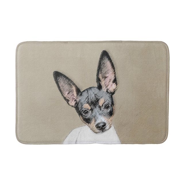 Tapis De Bain Tableau Rat Terrier - Cute Original Chien Art (Devant)