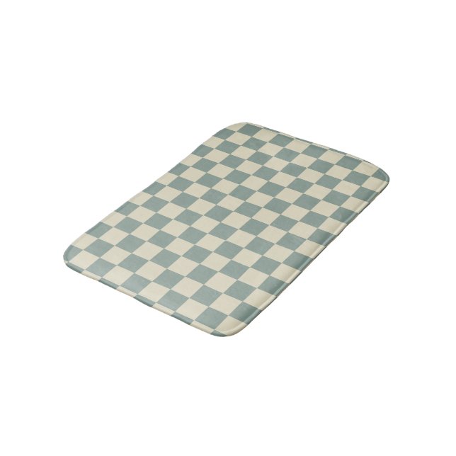 Tapis De Bain Tableau vert et jaune pâle (Angle)