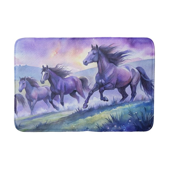 Tapis De Bain Tablier de cuisine Cheval à l'aquarelle courant (Devant)