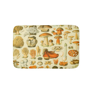 Tapis De Bain Tabouret de toilette Vintage de champignons Illust