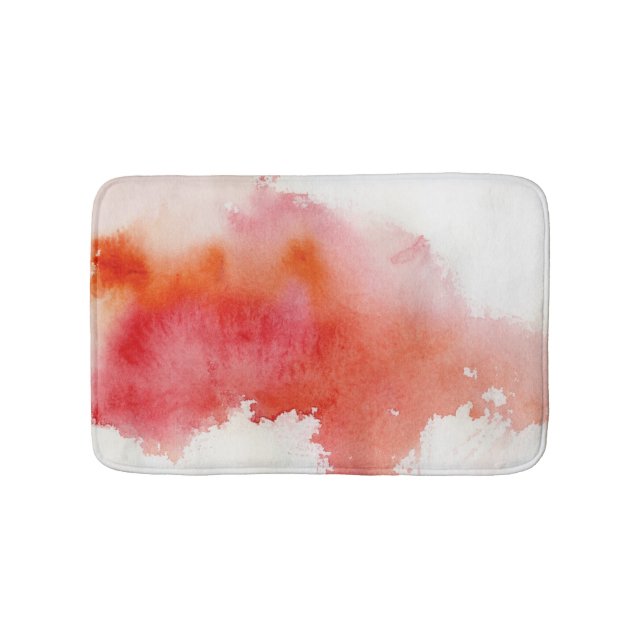 Tapis De Bain Tache rouge, peint à la main abstrait d'aquarelle (Devant)
