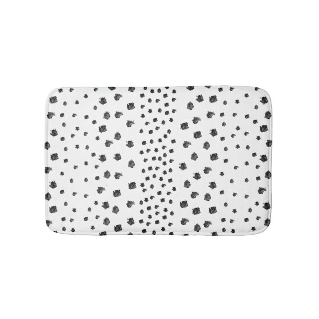 Tapis De Bain Taches blanches noires de brosse (Devant)