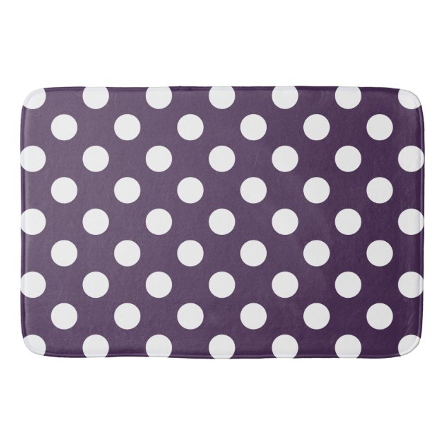 Tapis De Bain Taches blanches sur pourpre plum (Devant)