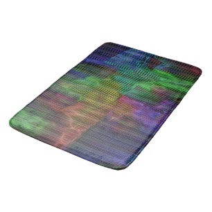 Tapis De Bain Taches colorées sous bandes déformées