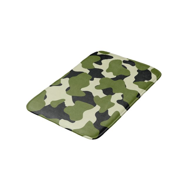 Tapis De Bain Taches de vache camouflage vert  (Angle)