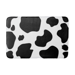 Tapis De Bain Taches de vache laitière Impression Noir & Blanc F